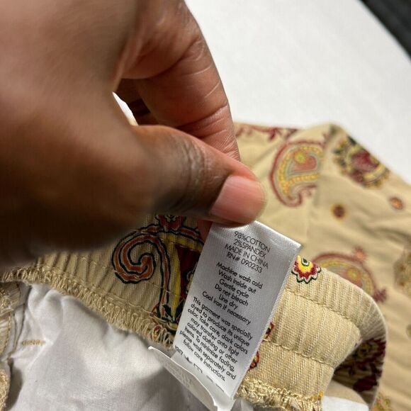 Pacsun Mens Slim Drawstring Pants Paisley Streetwear Preppy Casual LARGE FLAW - Picture 8 of 11